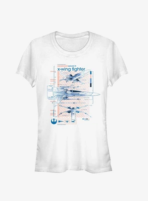 Star Wars Episode IX The Rise Of Skywalker Xwingers Ninety Girls T-Shirt