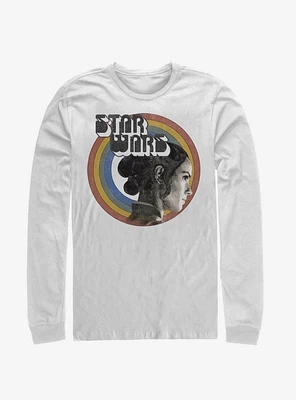 Star Wars Episode IX The Rise Of Skywalker Vintage Rey Rainbow White KTS Long-Sleeve T-Shirt