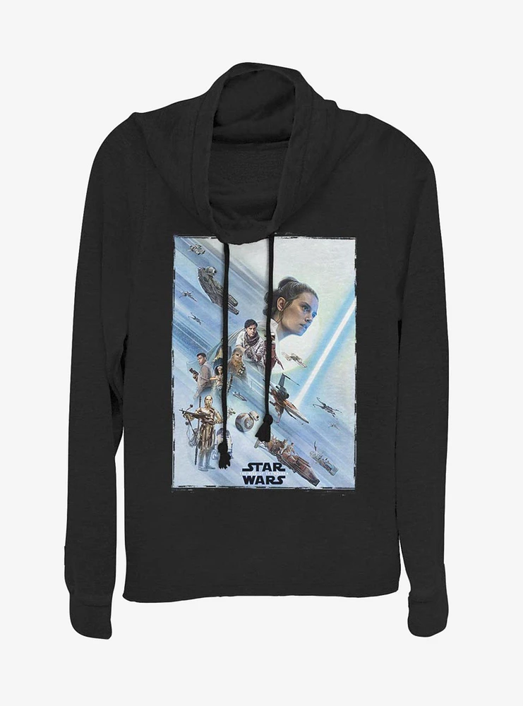 Star Wars: The Rise of Skywalker Rey Poster Cowl Neck Long-Sleeve Girls Top