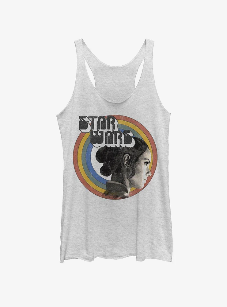 Star Wars: The Rise of Skywalker Vintage Rey Rainbow White KTS Girls Tank