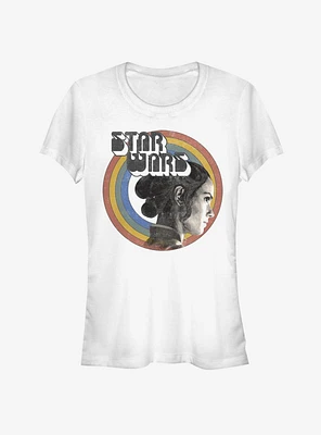 Star Wars: The Rise of Skywalker Vintage Rey Rainbow White KTS Girls T-Shirt