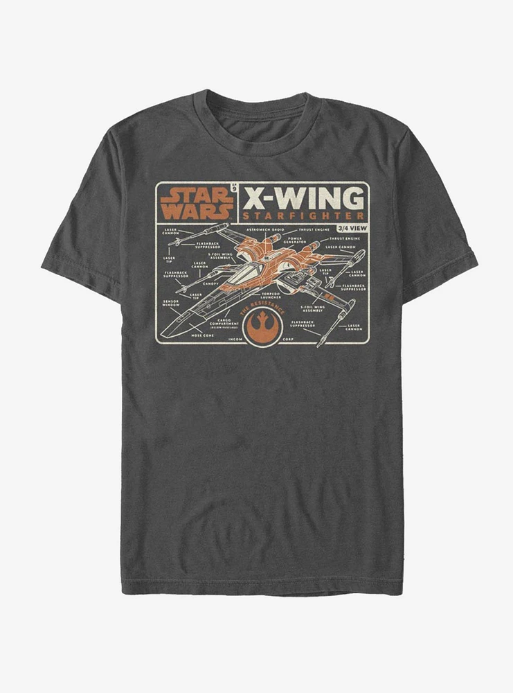 Star Wars: The Rise of Skywalker Starfighter Schematic T-Shirt