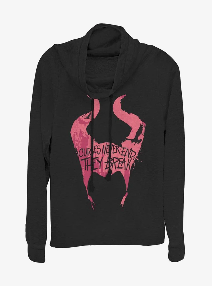 Disney Maleficent: Mistress Of Evil Cursed Horns Cowlneck Long-Sleeve Womens Top