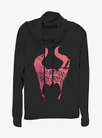 Disney Maleficent: Mistress Of Evil Cursed Horns Cowlneck Long-Sleeve Womens Top