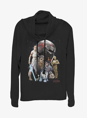 Star Wars Episode IX The Rise Of Skywalker Heroes Galaxy Cowlneck Long-Sleeve Womens Top