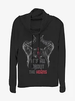 Disney Maleficent: Mistress Of Evil It's All About The Horns Cowlneck Long-Sleeve Womens Top