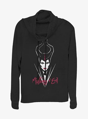 Disney Maleficent: Mistress Of Evil Smirk Cowlneck Long-Sleeve Womens Top