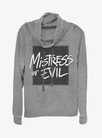 Disney Maleficent: Mistress Of Evil Bold Text Cowl Neck Long-Sleeve Girls Top