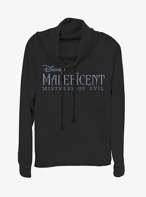 Disney Maleficent: Mistress Of Evil Movie Title Cowl Neck Long-Sleeve Girls Top