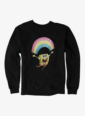 SpongeBob SquarePants Chasing Sparkle Rainbows Black Sweatshirt