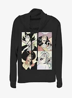 Disney Villains Maleficent Anime Cowl Neck Long-Sleeve Girls Top