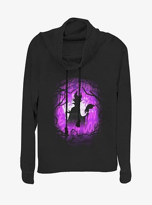 Disney Villains Maleficent Looming Doom Cowl Neck Long-Sleeve Girls Top