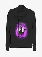 Disney Villains Maleficent Looming Doom Cowl Neck Long-Sleeve Girls Top