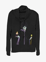 Disney Villains Maleficent Minimal Cowl Neck Long-Sleeve Girls Top