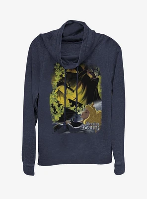 Disney Villains Maleficent Sleeping Poster Cowl Neck Long-Sleeve Girls Top