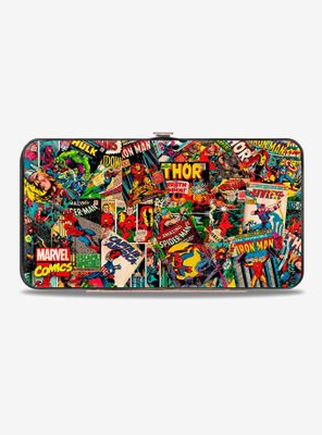 Marvel Retro Comic Books Stacked Hinged Wallet