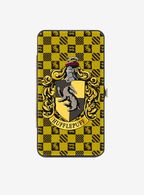 Harry Potter Hufflepuff Crest Heraldry Checkers Hinged Wallet