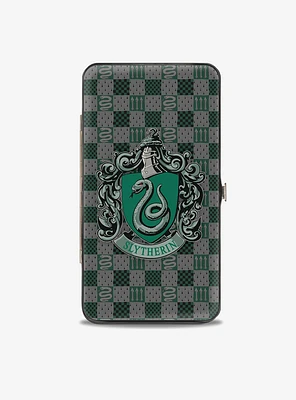Harry Potter Slytherin Crest Heraldry Checkers Hinged Wallet