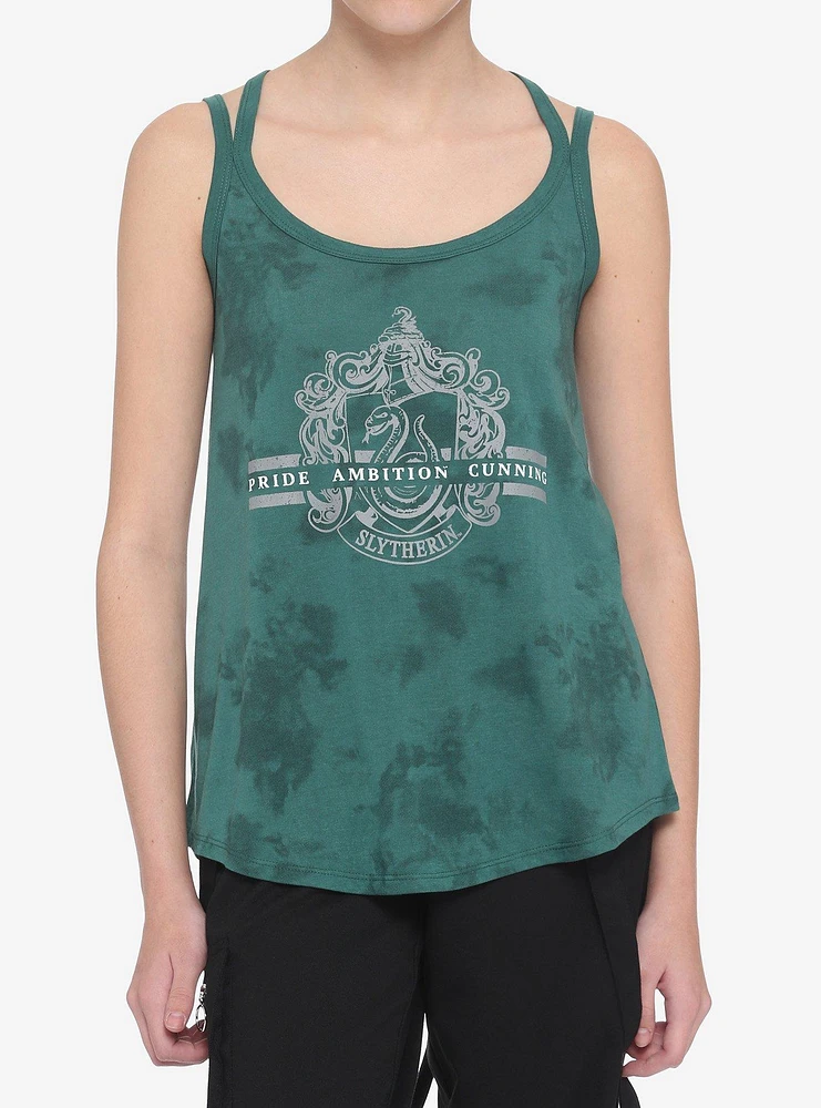 Harry Potter Slytherin Tie-Dye Girls Strappy Tank Top