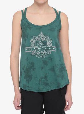 Harry Potter Slytherin Tie-Dye Girls Strappy Tank Top