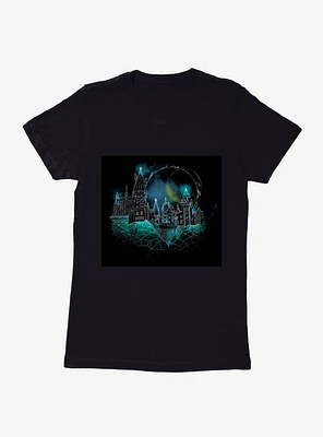 Harry Potter Hogwarts Castle Outline Extra Soft Girls Black T-Shirt