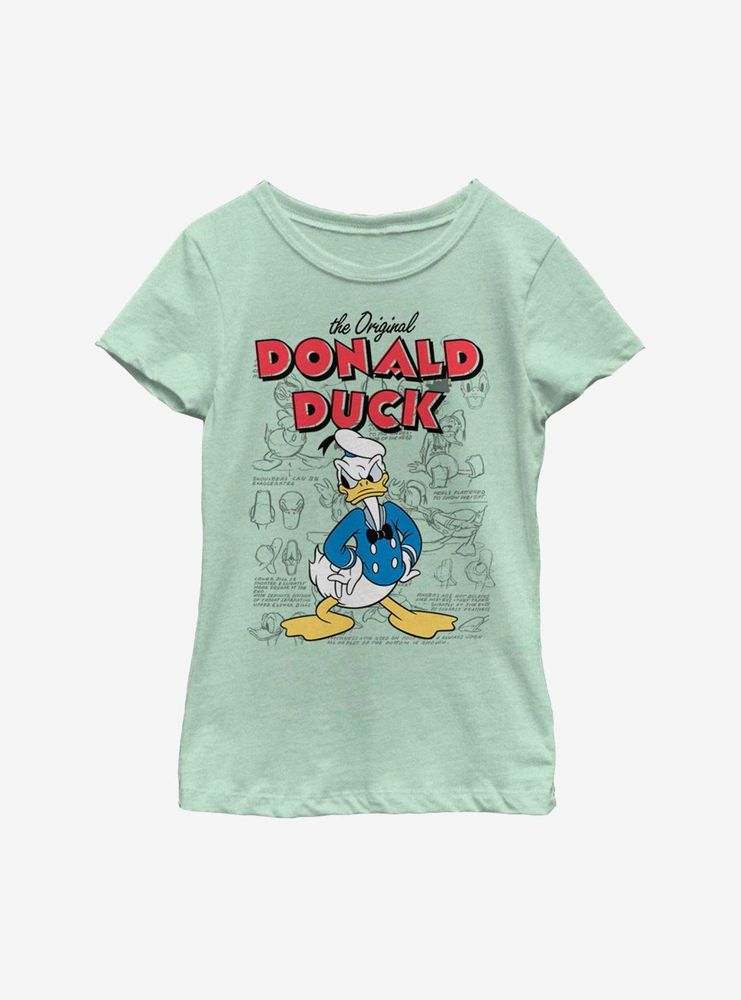 Disney Donald Duck Sketchbook Youth Girls T-Shirt