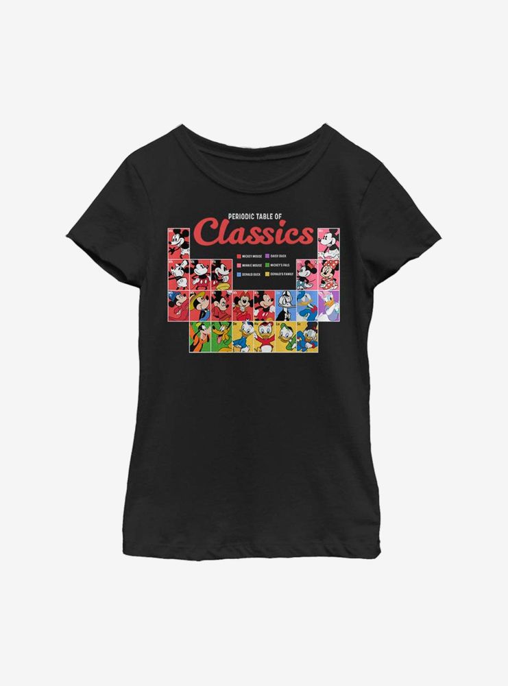 Disney Mickey Mouse Periodic Table Of Classics Youth Girls T-Shirt