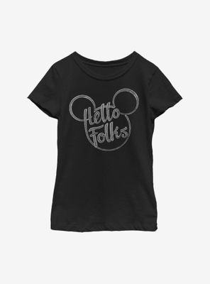 Disney Mickey Mouse Hello Folks Youth Girls T-Shirt