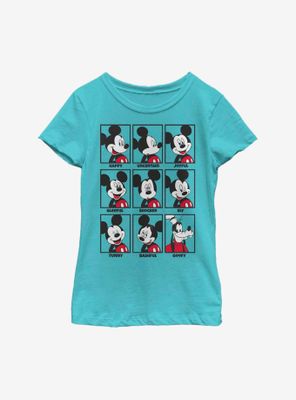 Disney Mickey Mouse The Many Moods Of Youth Girls T-Shirt