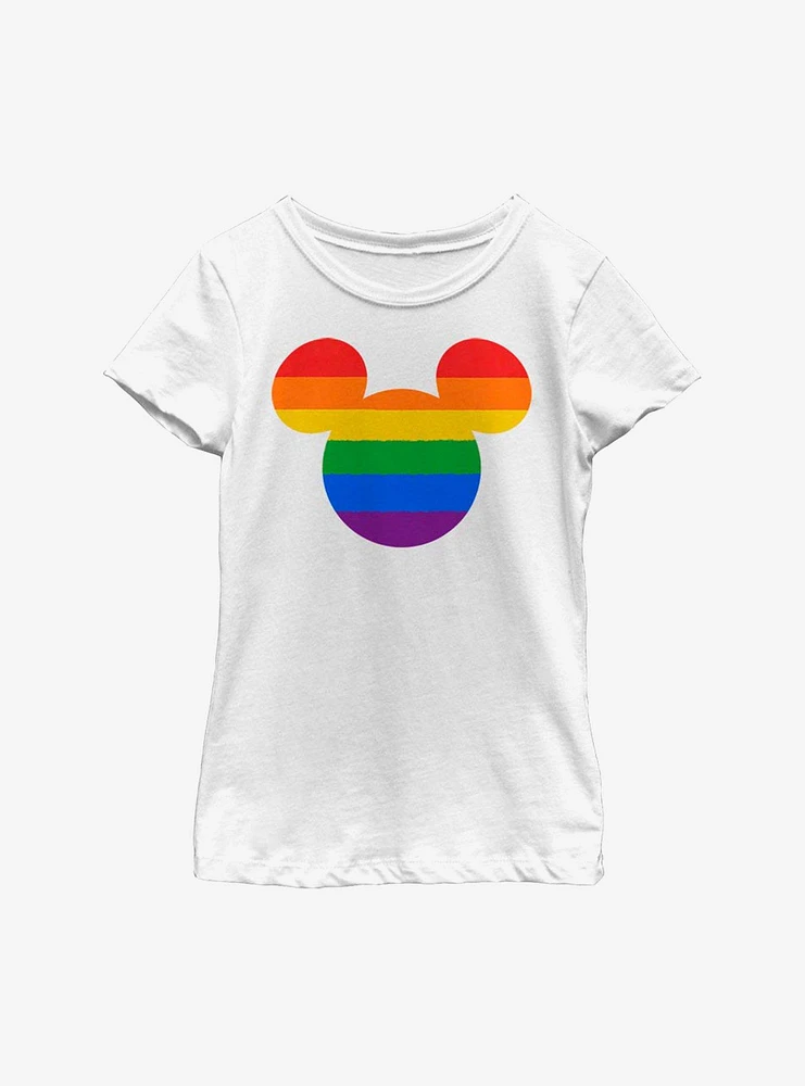 Disney Mickey Mouse Rainbow Ears Youth Girls T-Shirt