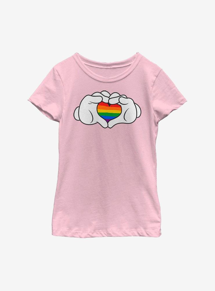 Disney Mickey Mouse Rainbow Love Youth Girls T-Shirt