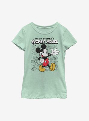 Disney Mickey Mouse Sketchbook Youth Girls T-Shirt