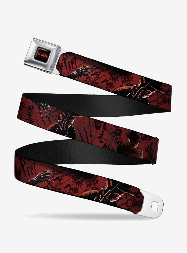 A Nightmare On Elm Street Freddy 4 Poses Quote Scrawls Hand Scratching Youth Seatbelt Belt