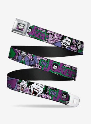Dc Comics The Joker Face Logo Spades Youth Seatbelt Belt