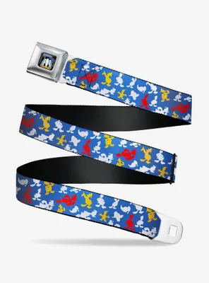 Disney Donald Duck Face Poses Scattered Youth Seatbelt Belt