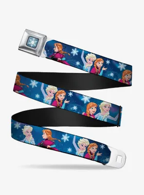 Disney Frozen Elsa Anna 3 Poses Snowflakes Youth Seatbelt Belt