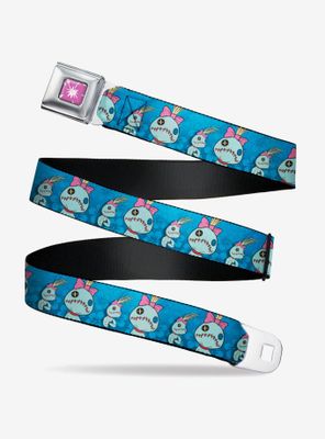 Disney Lilo & Stitch Scrump 2 Poses Hibiscus Flowers Youth Seatbelt Belt