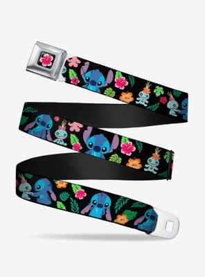 Disney Lilo & Stitch Stitch Scrump Poses Tropical Flora Youth Seatbelt Belt