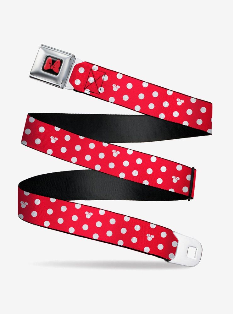 Disney Minnie Mouse Polka Dot Mini Silhouette Youth Seatbelt Belt