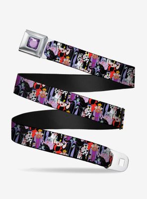 Disney Villains Stacked Youth Seatbelt Belt