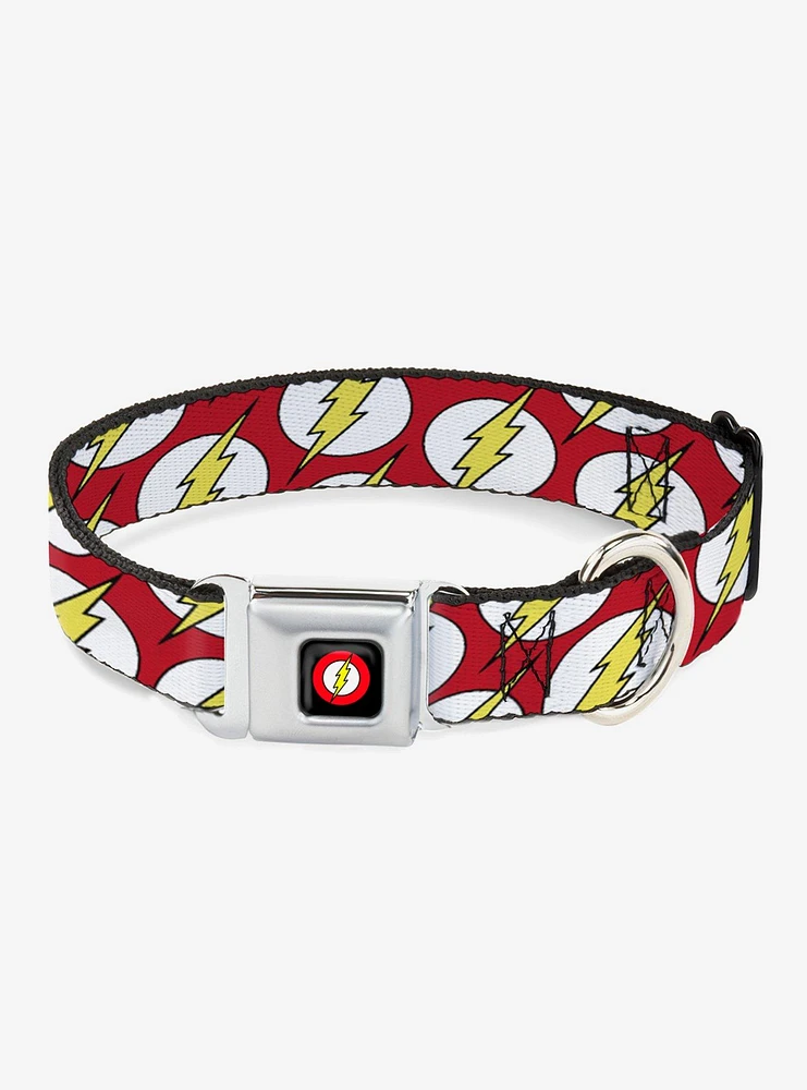 DC Comics Flash Logo Scattered Dog Collar Seatbelt Buckle