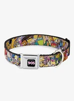 Nickelodeon 90's Rewind Character Mash Up Collage Dog Collar Seatbelt Buckle