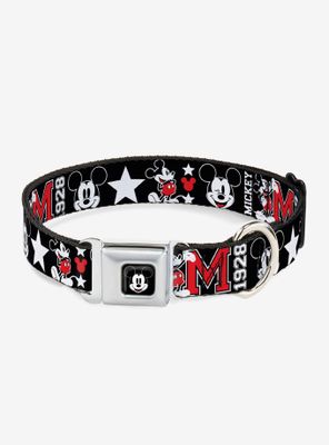 Disney Classic Mickey Mouse 1928 Collage Dog Collar Seatbelt Buckle