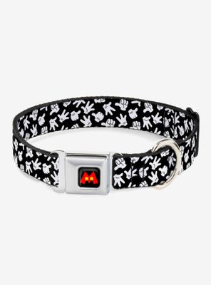Disney Mickey Mouse Hand Gestures Scattered Dog Collar Seatbelt Buckle