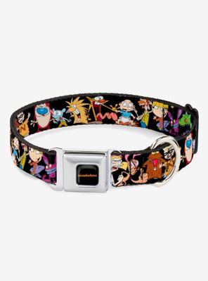 Nickelodeon 90's 13 Character Poses Dog Collar Seatbelt Buckle