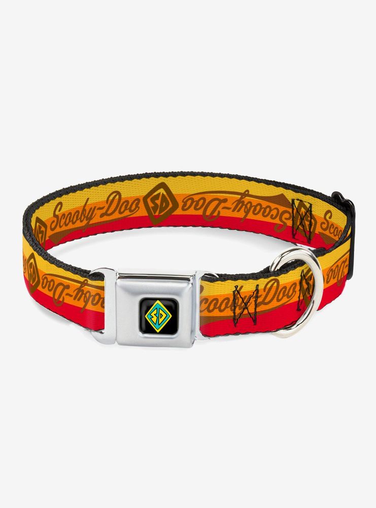 Scooby Doo Script SD Icon Striped Dog Collar Seatbelt Buckle