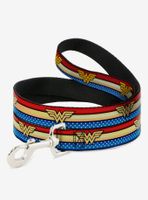 DC Comics Wonder Woman Logo Striped Stars Dog Leash