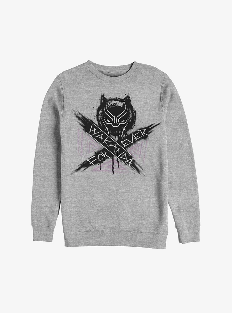 Marvel Black Panther Wakanda Forever Paint Sweatshirt
