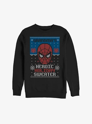 Marvel Spider-Man Grandma's Heroic Holiday Sweater Sweatshirt