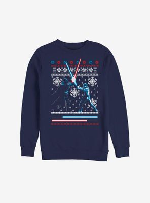 Star Wars Light Saber Duel Christmas Pattern Sweatshirt